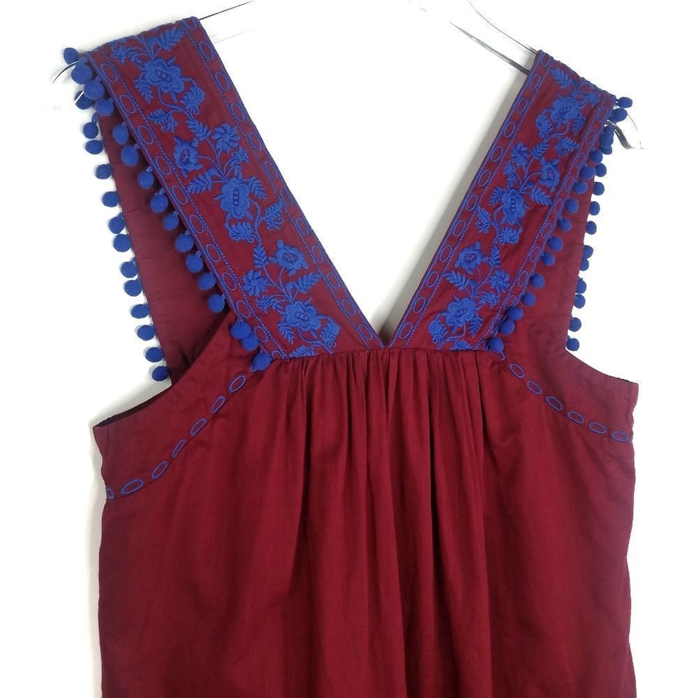 J.Crew》Embroidered Pom-Pom Tank